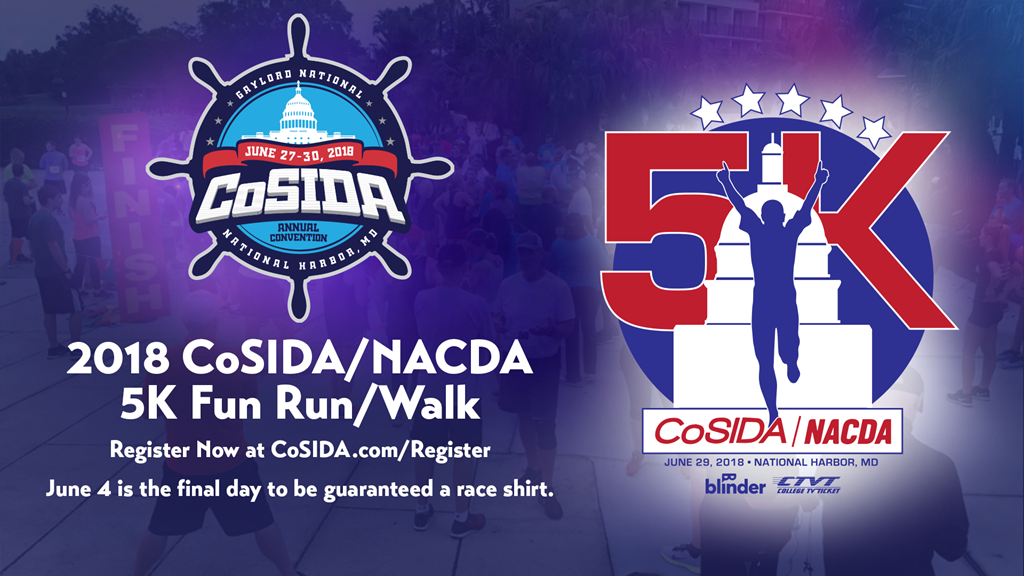 CoSIDA/NACDA 5K Registration: Today is the Deadline to be Guaranteed a Race Shirt